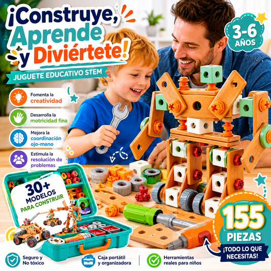 KIT DE CONSTRUCCIÓN EDUCATIVO 155 PIEZAS